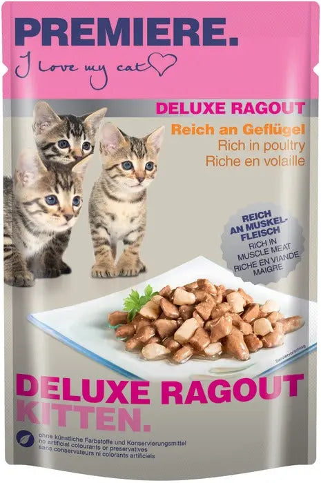 Kitten Deluxe Ragout, pouch fjerkræ 85 g