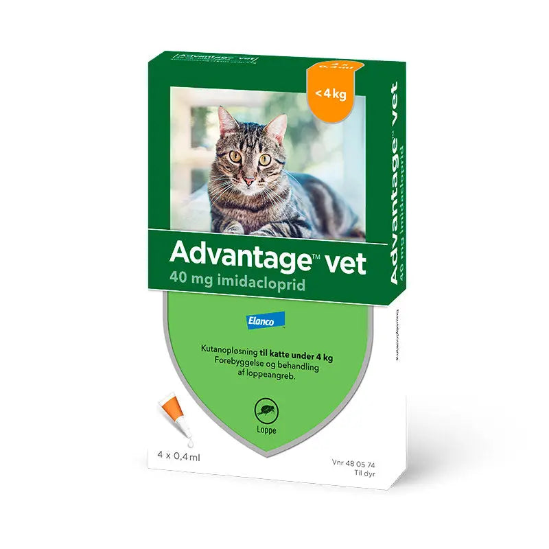 ADVANTAGE VET Loppemiddel kat under 4 kg - 4x0,4 ml