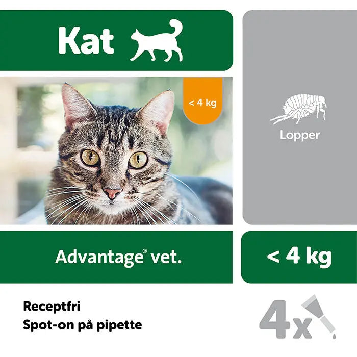ADVANTAGE VET Loppemiddel kat over 4 kg - 4x0,8 ml