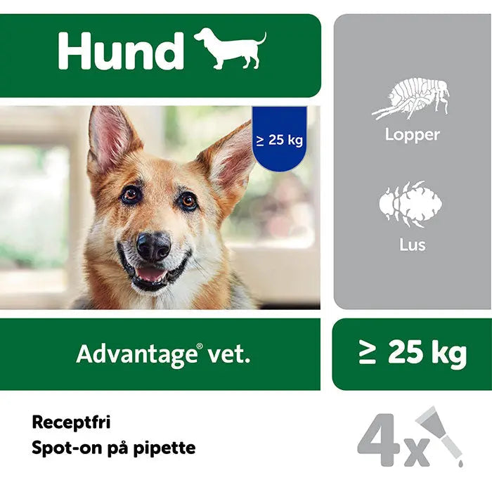 ADVANTAGE VET Loppemiddel hund over 25 kg - 4x4,0 ml