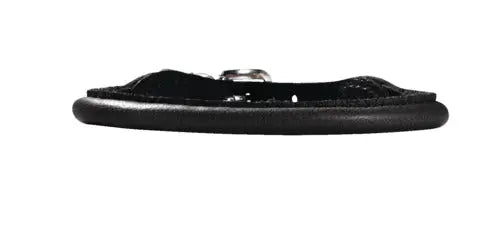 Læder rund halsbånd Petit Elg 30-33 cm 6 mm bred sort