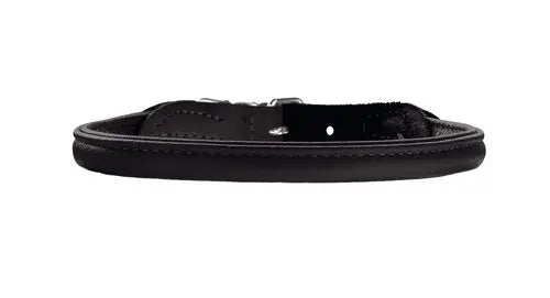 Læder rund halsbånd Elg 51-56 cm 10 mm bred sort
