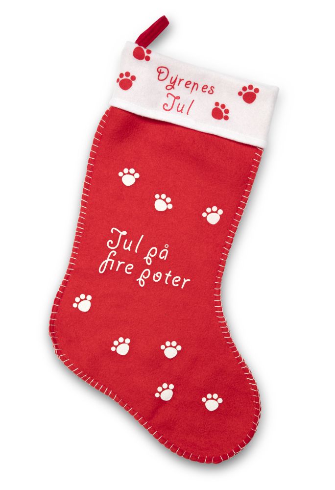Julesok til hund/kat rød & hvid