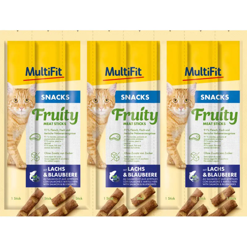 Fruity Meat Sticks laks & blåbær 8x5 g