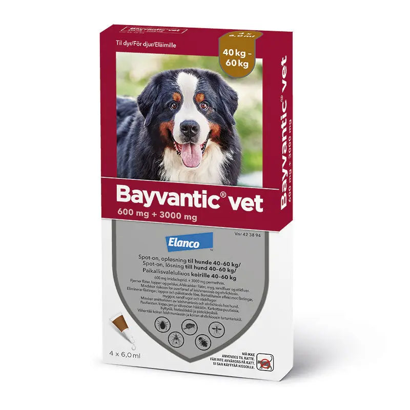 BAYVANTIC VET Flåt- & loppemiddel hund 40-60 kg - 4x6,0 ml