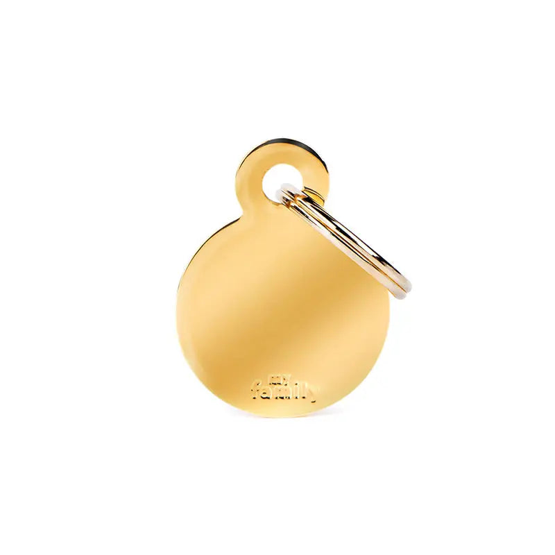 Navnetegn cirkel small 2,85x2,15 cm guld