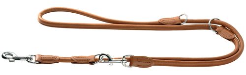 Læder rund line Elg 200cm, 8mm bred Cognac