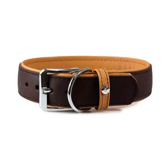 Læder halsbånd Vancouver 28-34 cm mocca