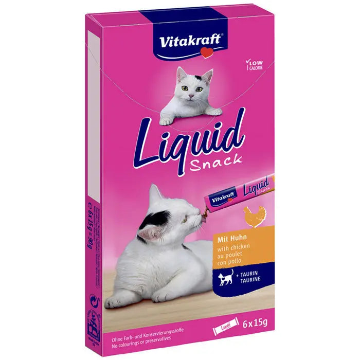 Cat Liquid Snack fjerkræ, taurin 6x15g