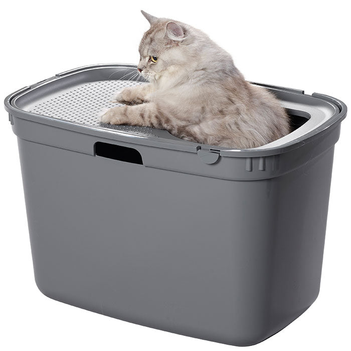 Kattetoilet Top Entry58x39x39 cm grå