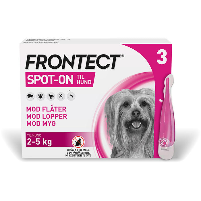 FRONTECT Flåt-, mygge- & loppemiddel Spot-on hund 2-5 kg - 3x0,5 ml