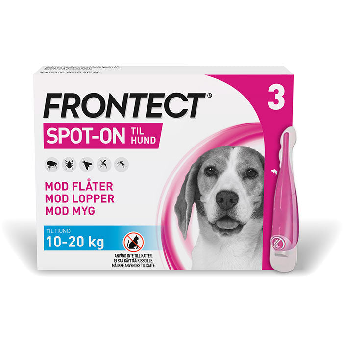 FRONTECT Flåt-, mygge- & loppemiddel Spot-on hund 10-20 kg - 3x2 ml