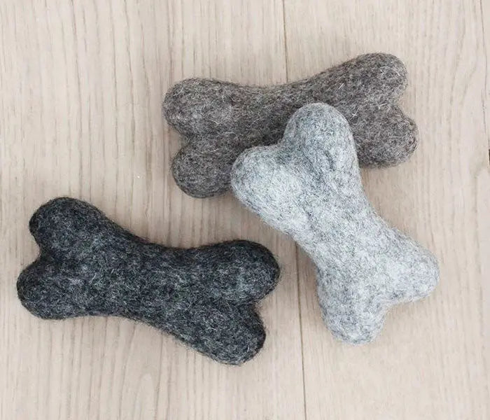 Hundelegetøj Bones 22x7x5 cm uld brun