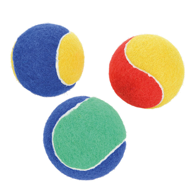 Tennisbolde multifarvet 3-pak