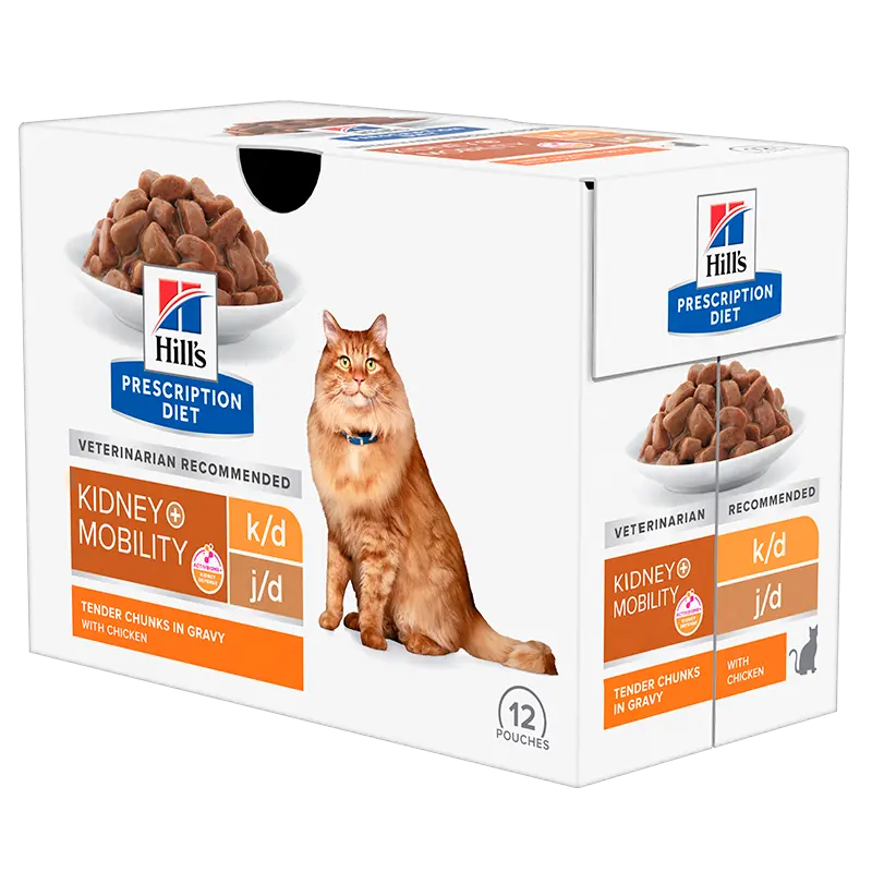 Diætetisk Feline k/d+Mobility kylling 12x85 g
