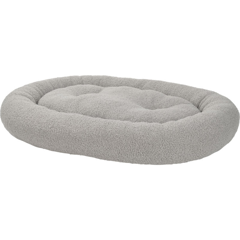Hundeseng Teddy oval 80x55 cm grå