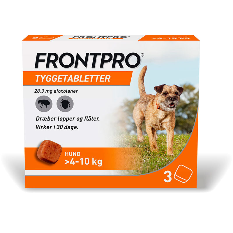 Flåt- & loppemiddel tyggetabletter hund 4-10 kg - 3 stk/pk